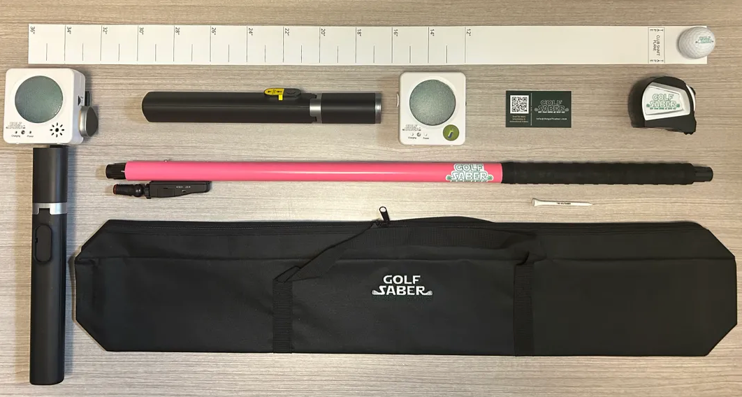 The GolfSaber Audio Feedback System - Total Setup - Pink