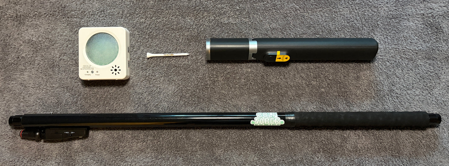 The GolfSaber Audio Feedback System - Tripod Setup - Black