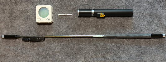The GolfSaber Laser Audio Feedback System - Tripod Setup - Chrome