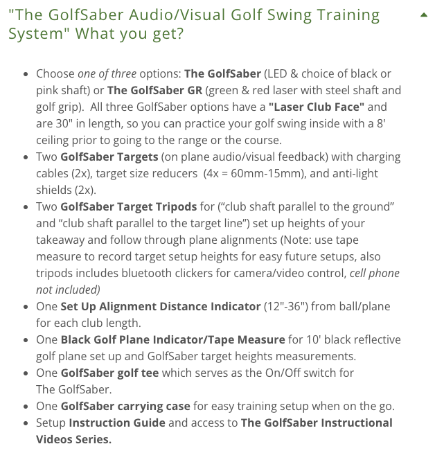 The GolfSaber Audio Feedback System - Total Setup - Black